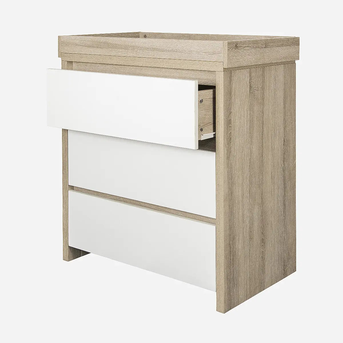 Tutti Bambini Modena 2 Piece Nursery Furniture Set with Cot Bed & Dresser - White & Oak