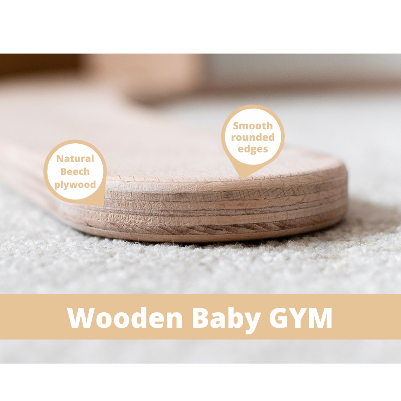 MamaToyz Dinky Wooden Baby Activity Gym with Moon & Star Soft Toys