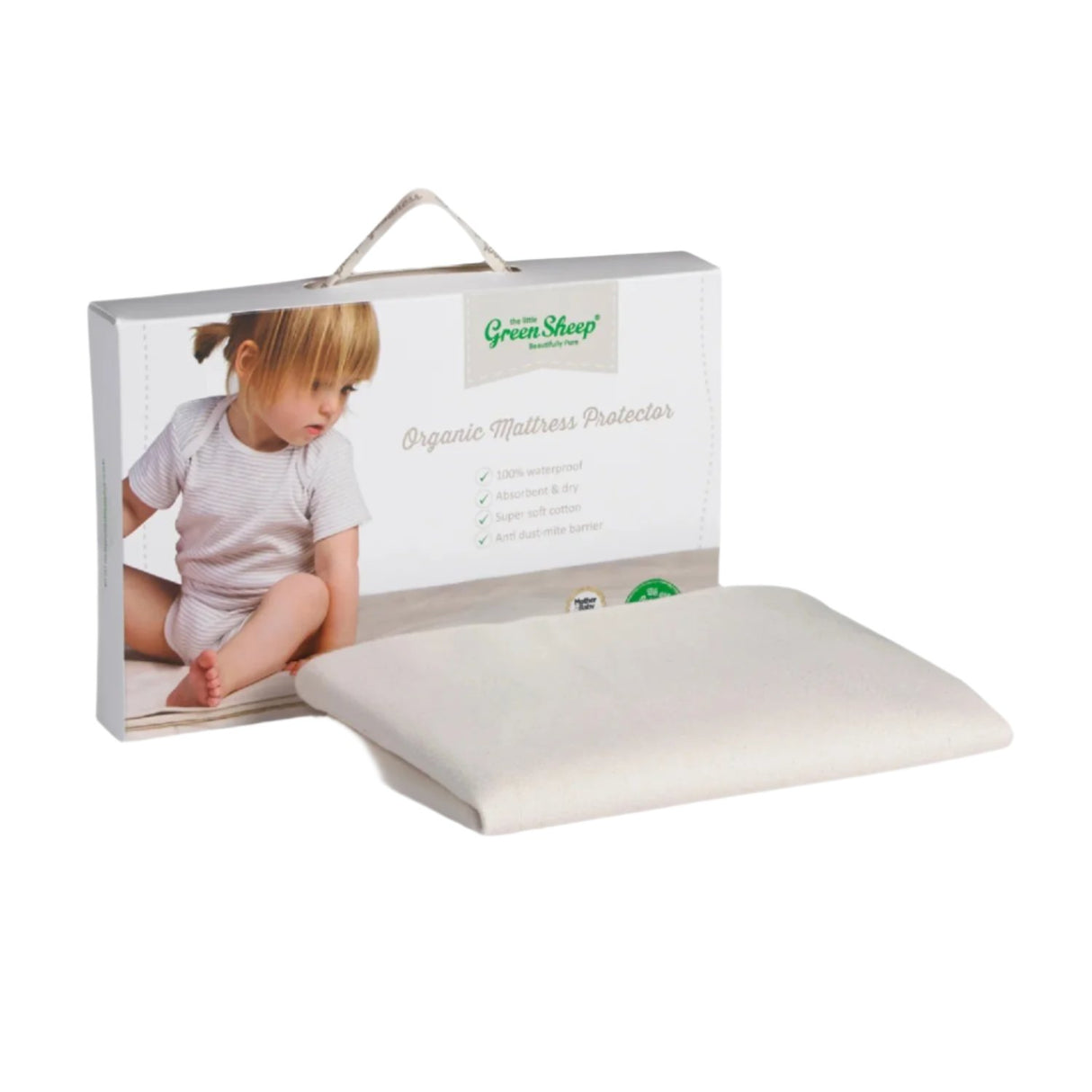 Little Green Sheep Organic Moses Basket/Pram Mattress Protector - 30x70cm