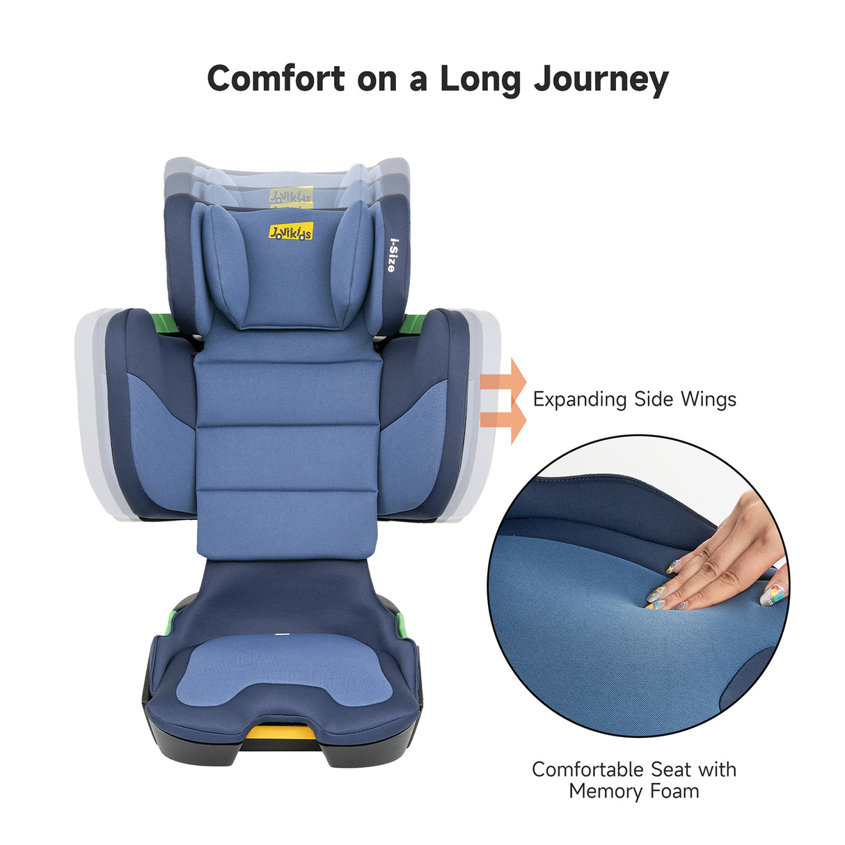 Jovikids Rober Foldable High Back Booster - Blue