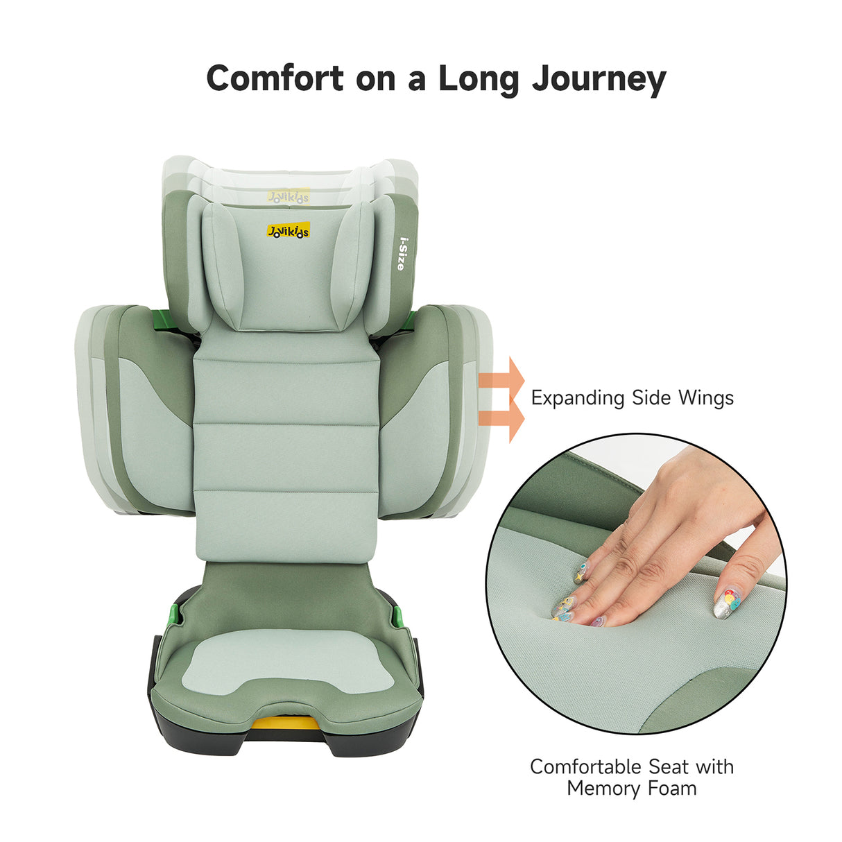 Jovikids Rober Foldable High Back Booster - Green