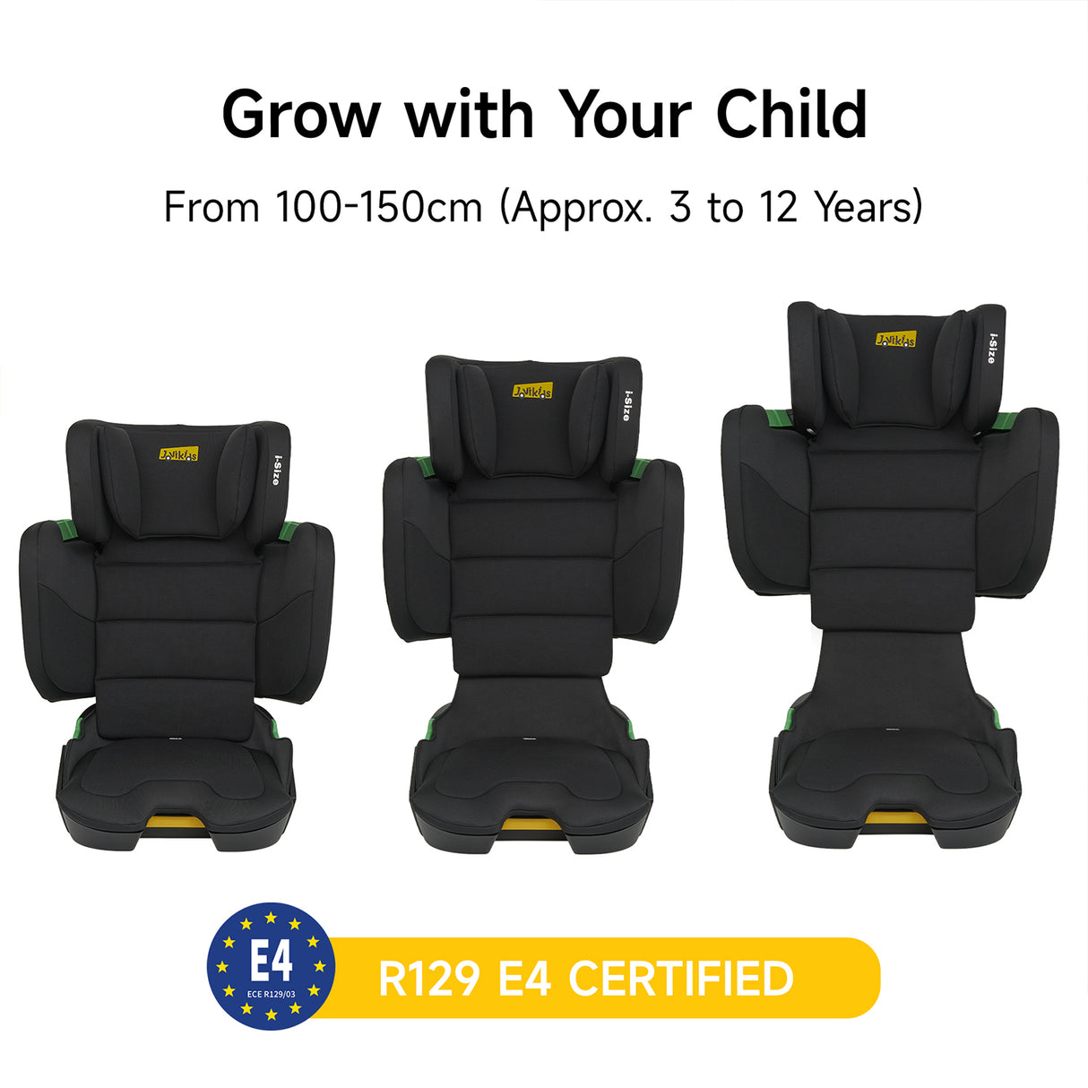 Jovikids Rober Foldable High Back Booster - Black