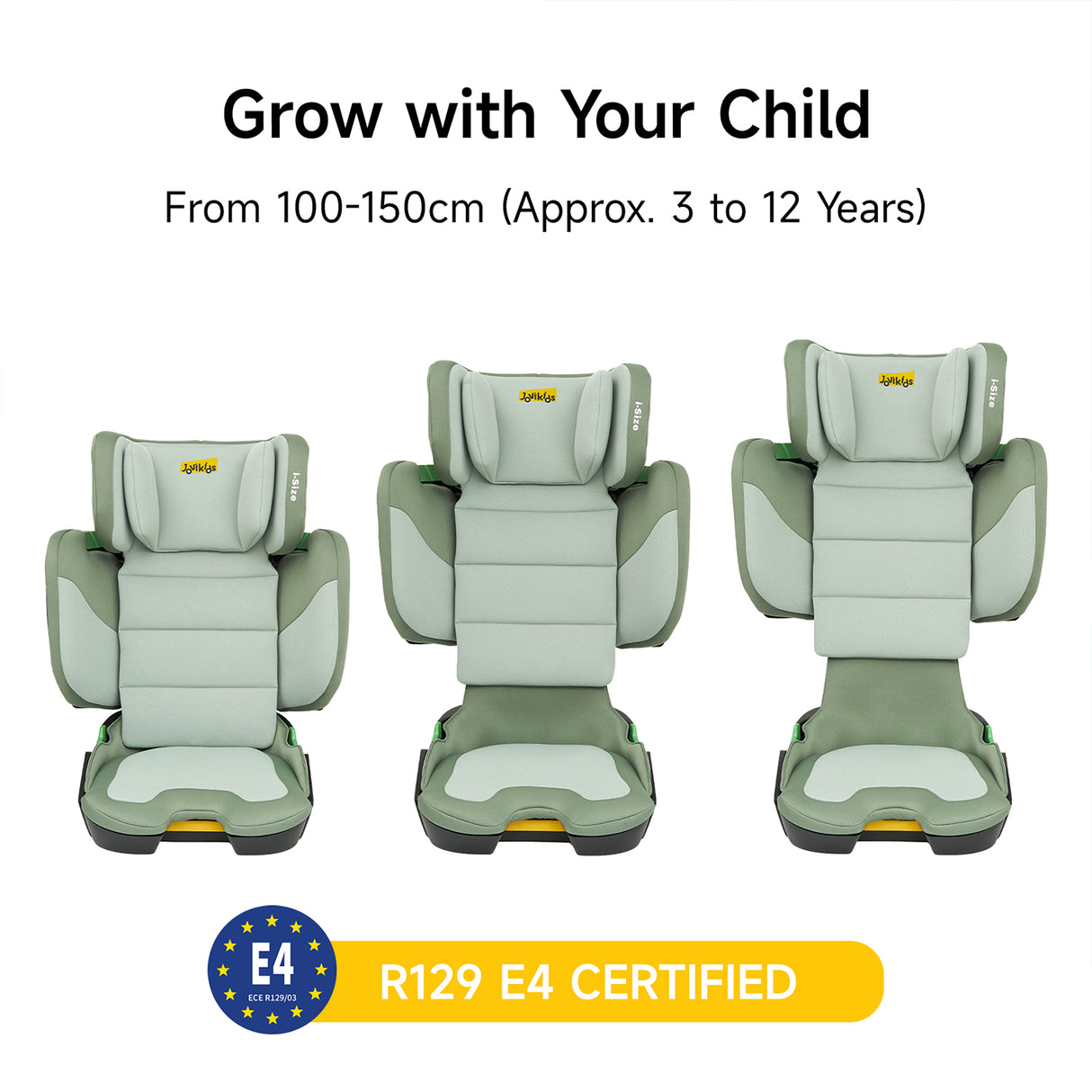 Jovikids Rober Foldable High Back Booster - Green