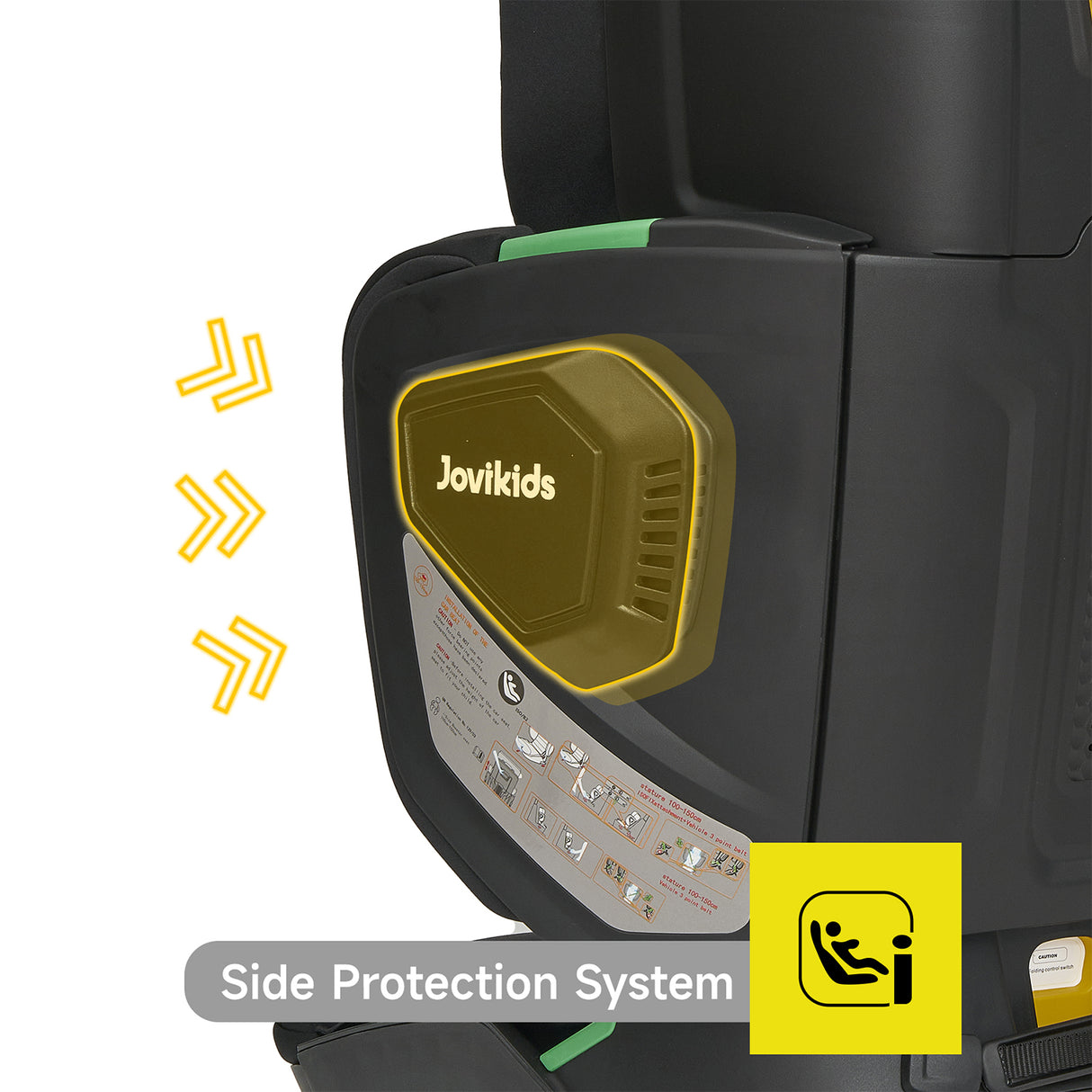 Jovikids Rober Foldable High Back Booster - Black