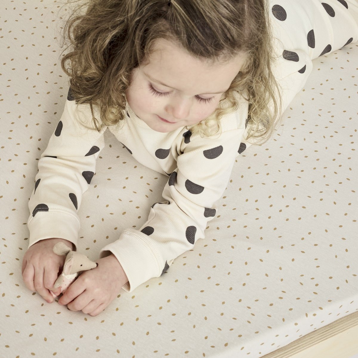 Little Green Sheep Organic Cot & Cot Bed Fitted Sheet - Linen Rice