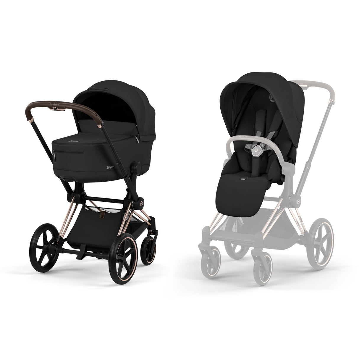 Cybex Priam 2026 Pushchair & Carrycot - Rose Gold / Sepia Black