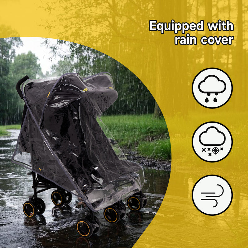 Jovikids Ezra Twin Double Stroller - Shadow Black