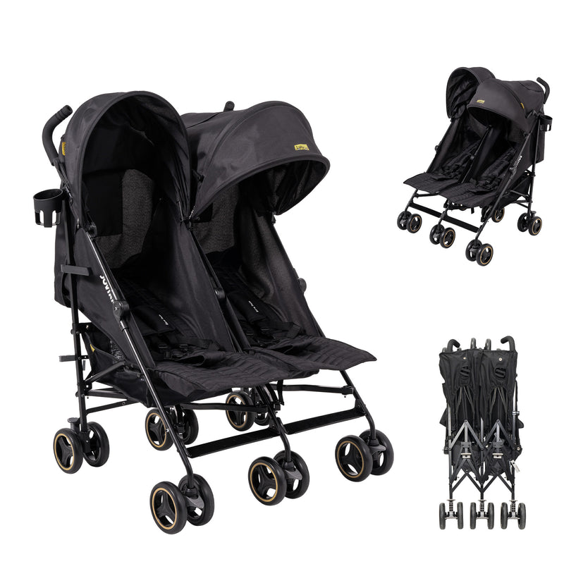 Jovikids Ezra Twin Double Stroller - Shadow Black