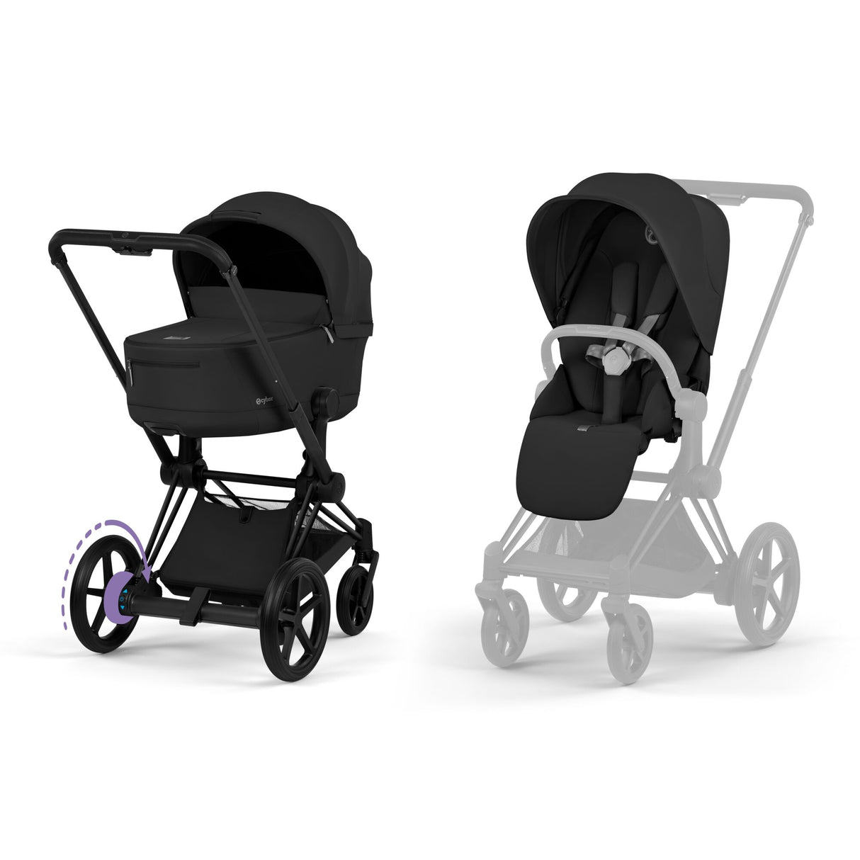 Cybex ePriam 2026 Ultimate Accessory Bundle with Cloud T & ISOFIX Base - Matt Black/Sepia Black