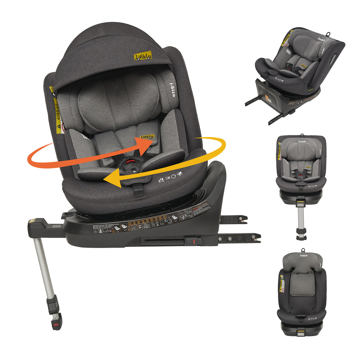 Jovikids Ranger Rotating Car Seat - Grey