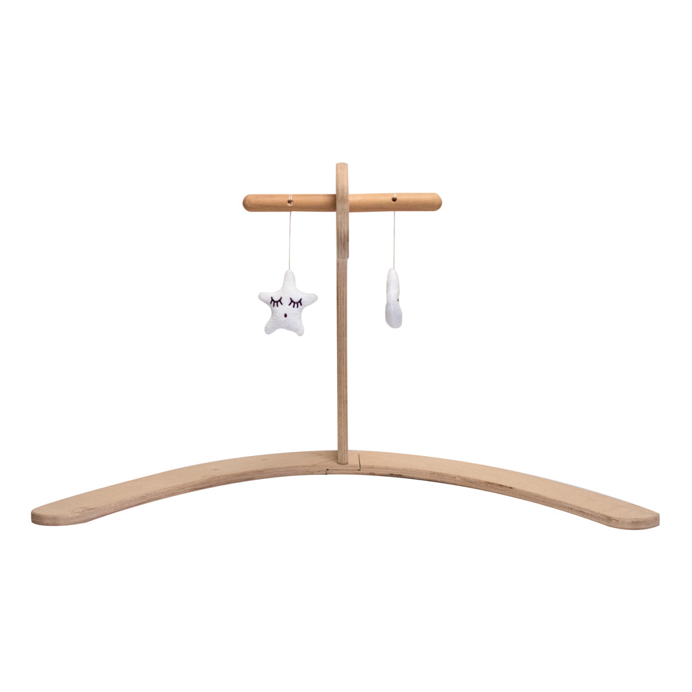 MamaToyz Dinky Wooden Baby Activity Gym with Moon & Star Soft Toys