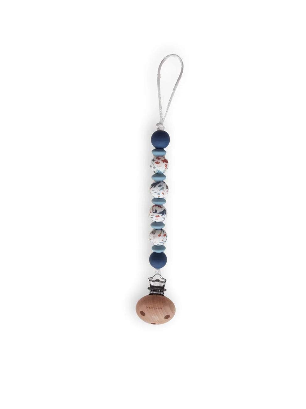 Chewies Silicone Sea Pacifier Teething Clip - Navy/Baby Blue