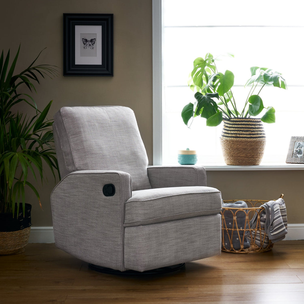 Obaby Madison Swivel Glider Recline Chair - Pebble