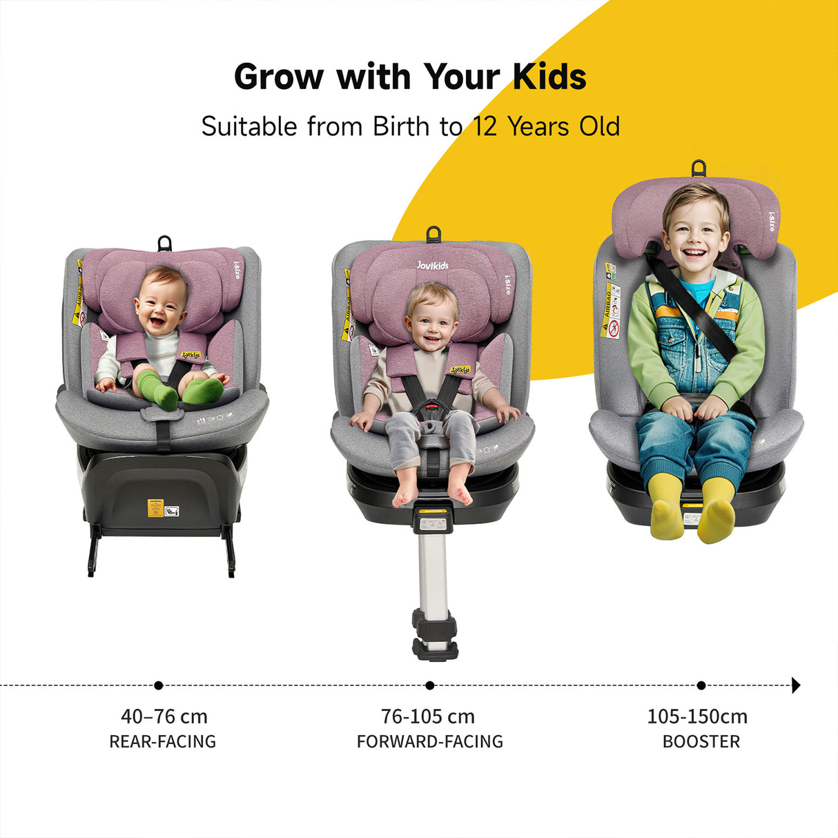 Jovikids Ranger Rotating Car Seat - Pink