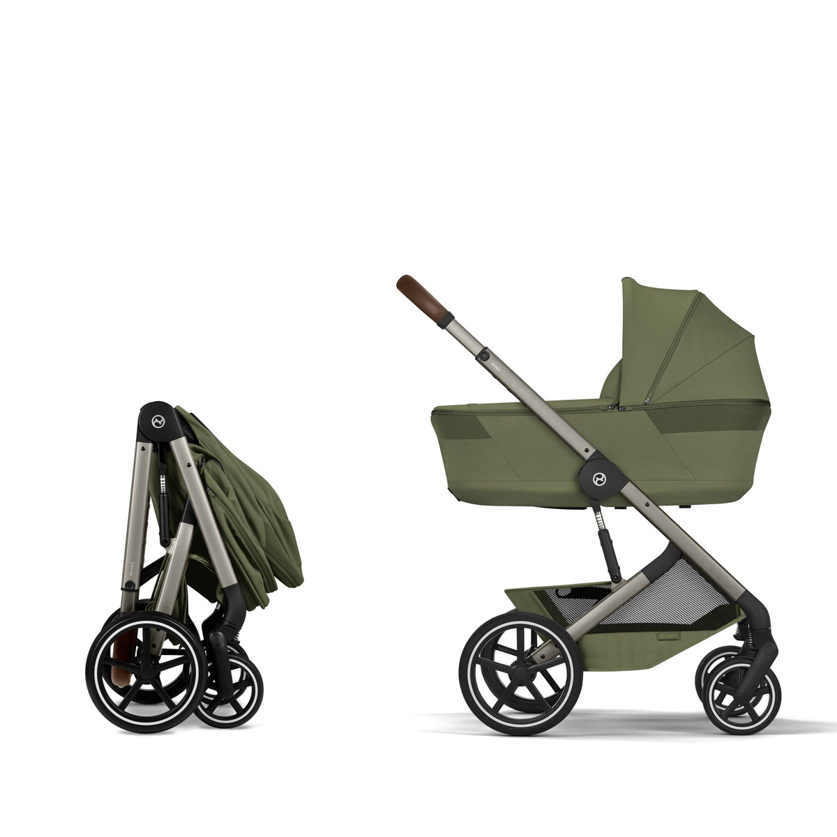 Cybex Balios 2026 Foldable Carrycot Accessory Bundle- Moss Green