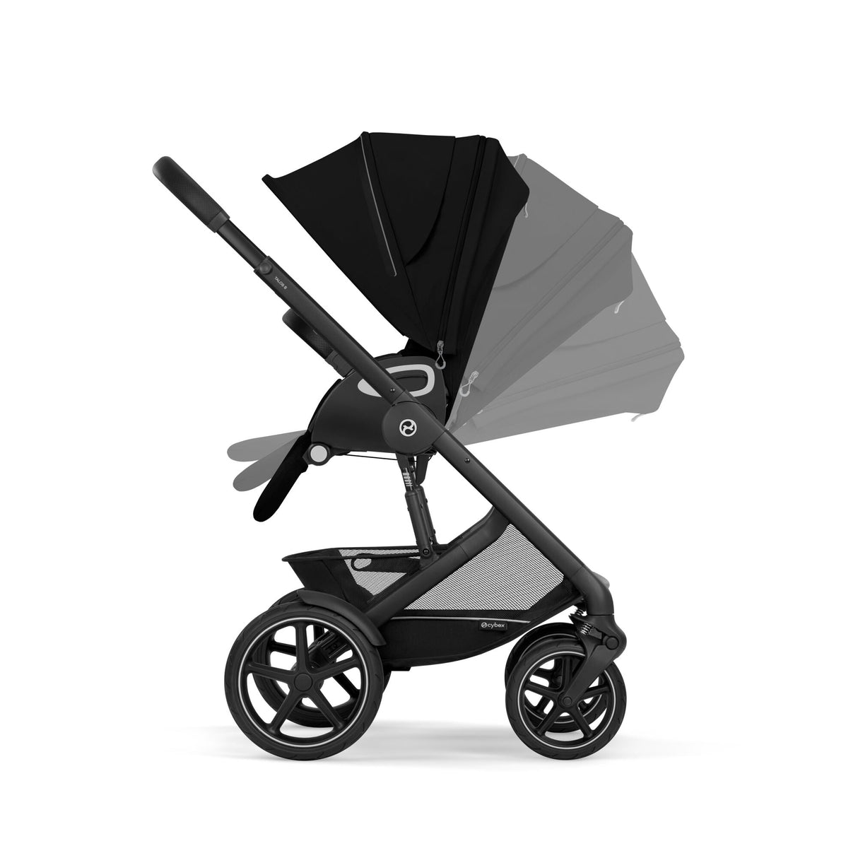 Cybex Talos S Lux Carrycot Travel System with Cloud T Car Seat & ISOFIX Base - Moon Black