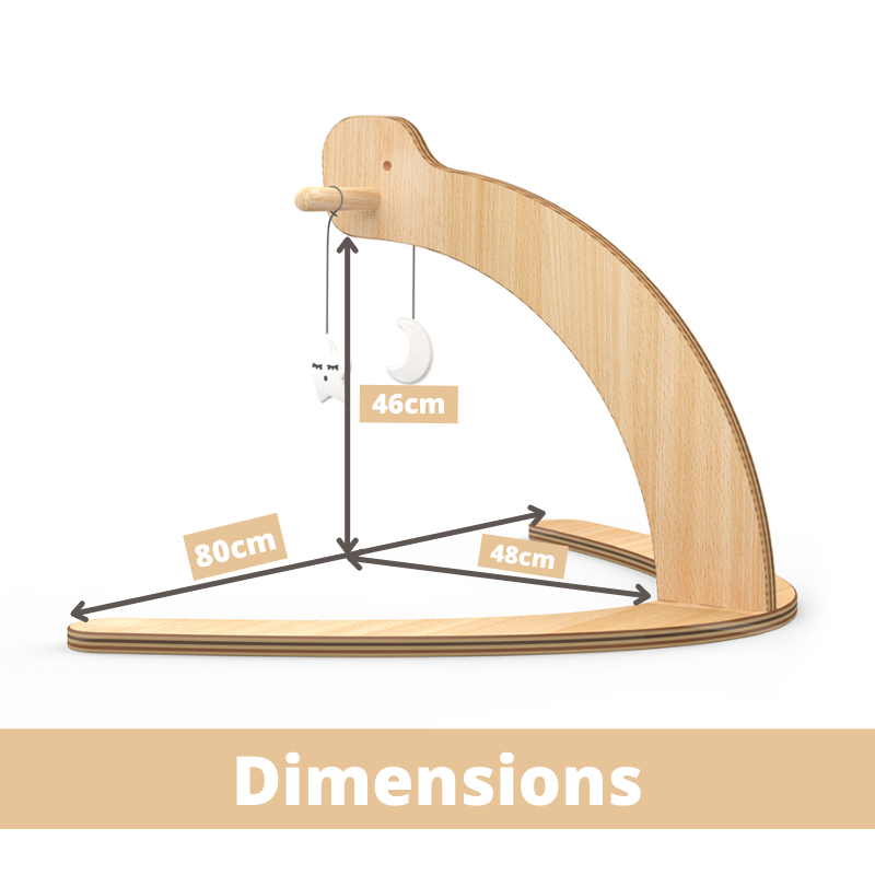 MamaToyz Dinky Wooden Baby Activity Gym with Moon & Star Soft Toys