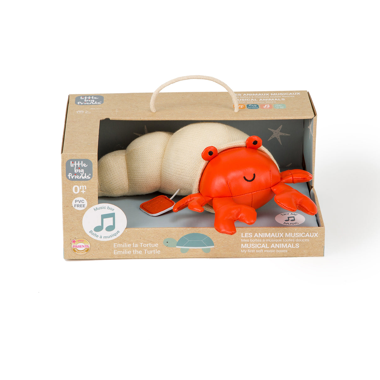 Little Big Friends: Sea Collection Pull-String Musical Animal Toy - Brigette the Hermit Crab
