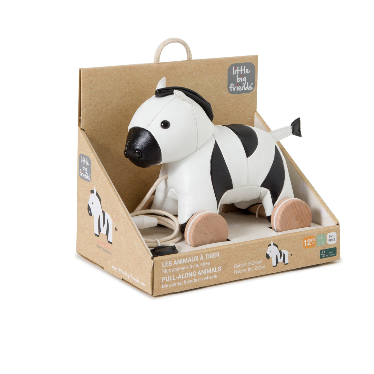 Little Big Friends Pull Along Animal Toy – Robert the Zebra