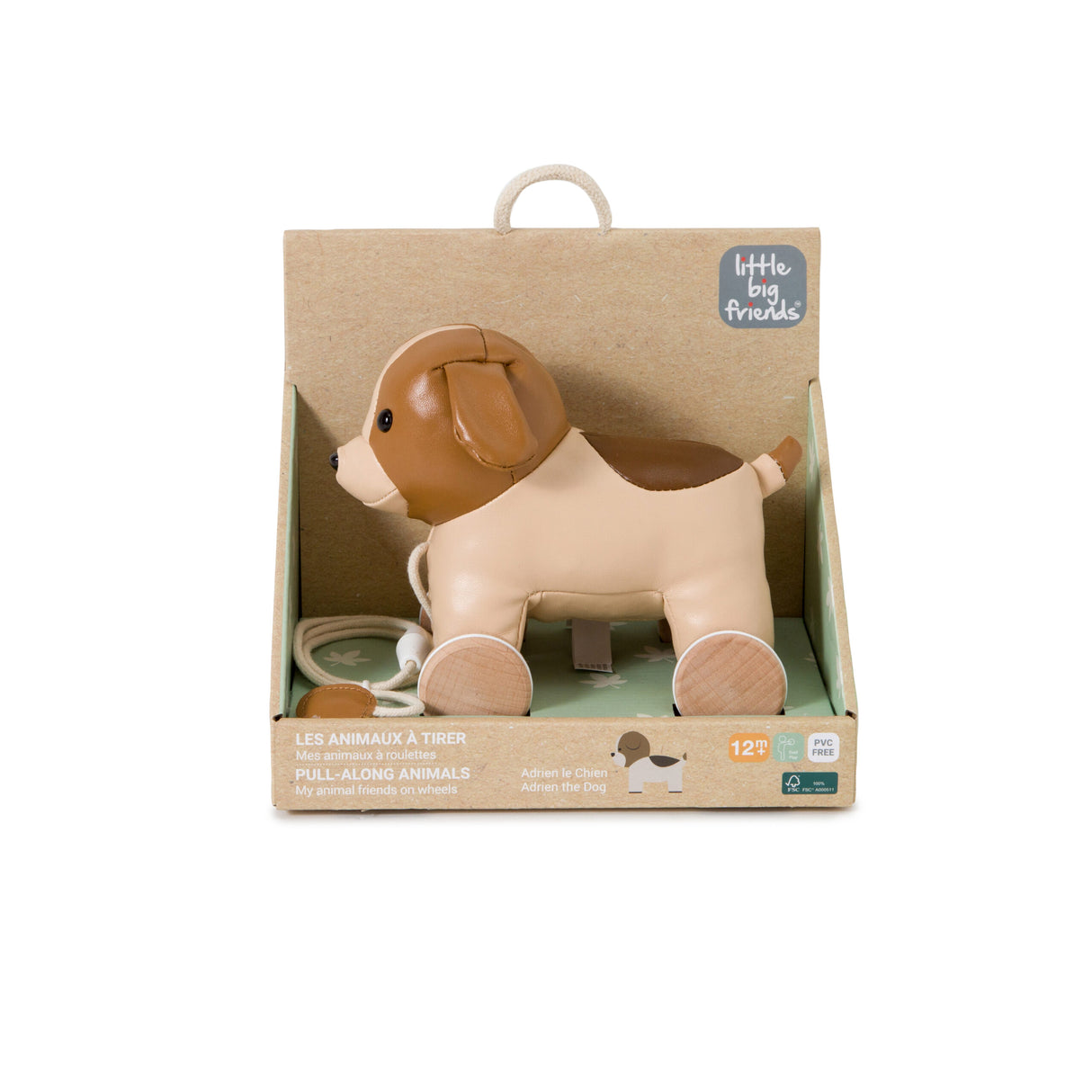 Little Big Friends Pull Along Animal Toy – Adrien the Dog