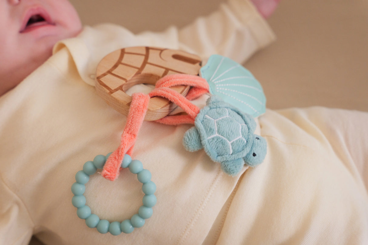 Little Big Friends Wooden Baby Rattle - Ocean
