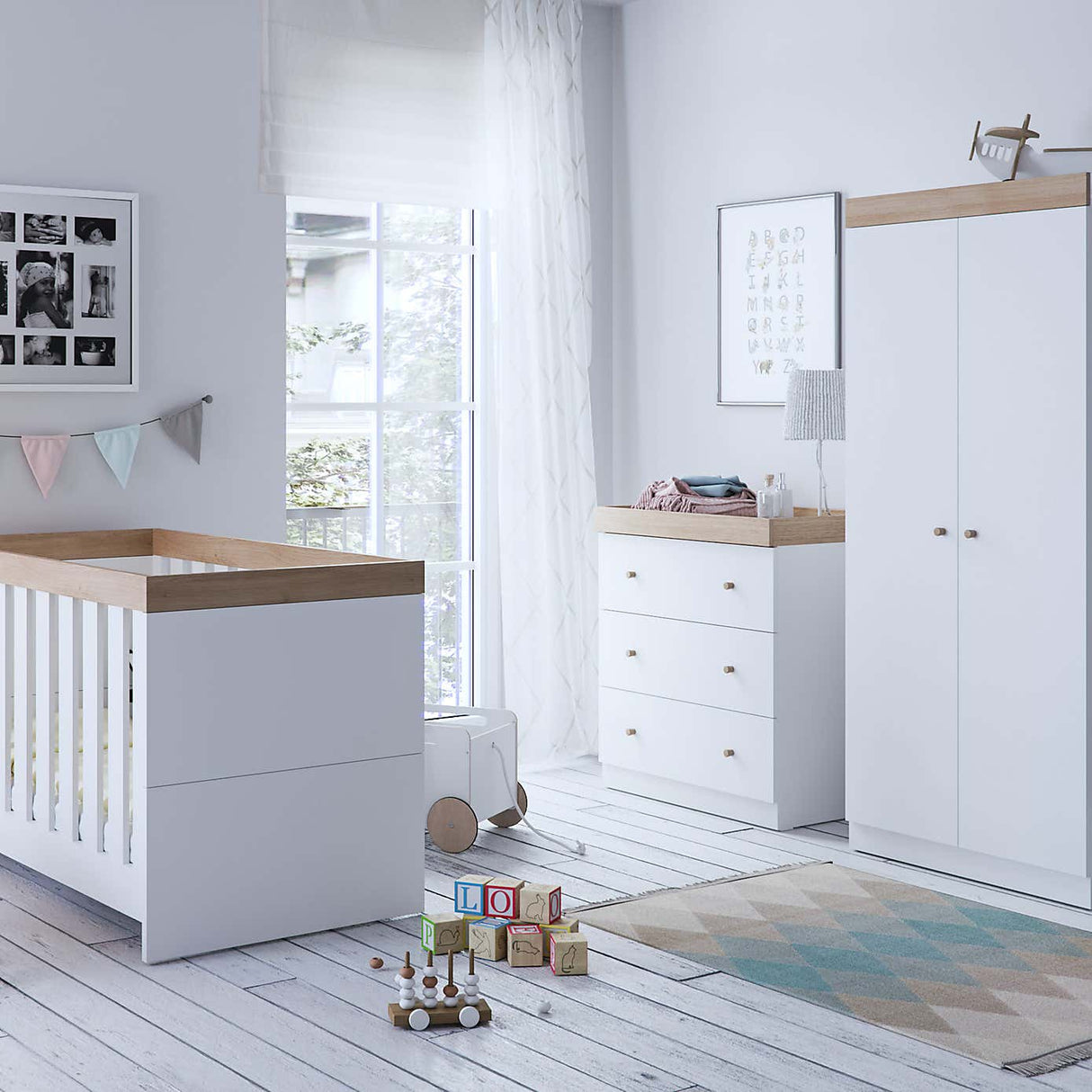 Little Acorns Burlington Dresser - White & Oak