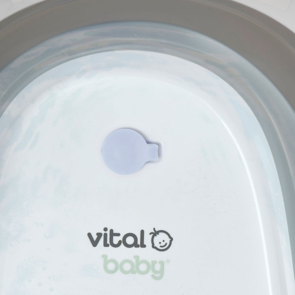 Vital Baby Foldable Compact Baby Bath - White & Grey