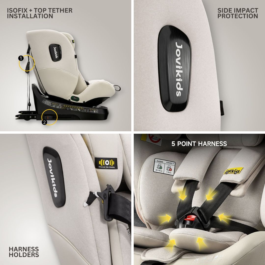 Jovikids Ranger TT Rotating Car Seat - Milkstone