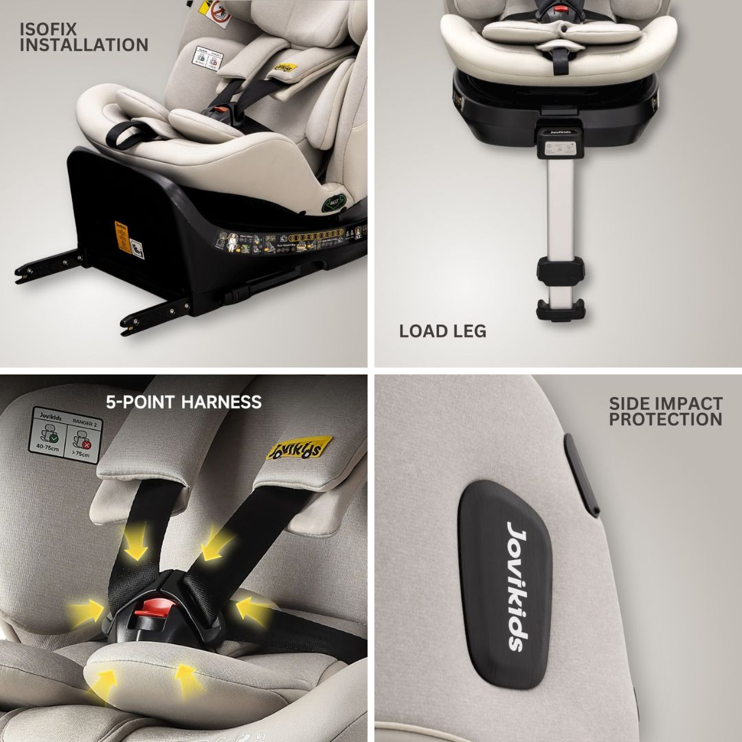 Jovikids Ranger 2 Rotating Car Seat - Milkstone