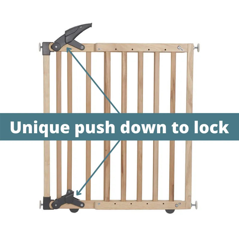 Clippasafe Extendable Wooden Screw Fit Stair Gate or Pressure Fit Safety Barrier (68cm-102cm) | Barrier Only when Pressure Fitted
