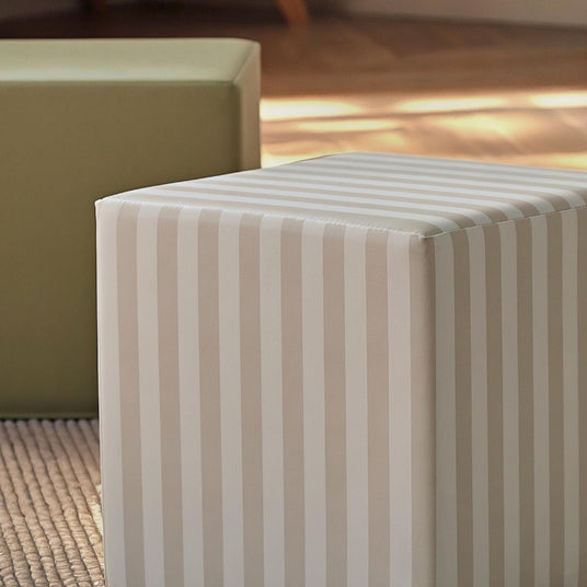 CuddleCo Soft Play Cubes 2pc - Cookie Stripe/Olive