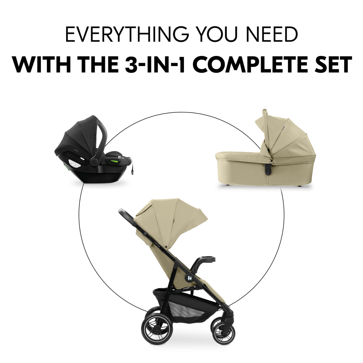 Hauck Shop N Care Trio Travel System - Olive