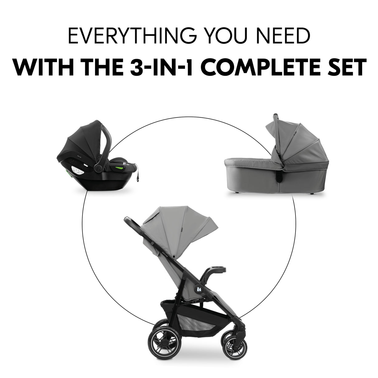 Hauck Shop N Care Trio Travel System - Grey