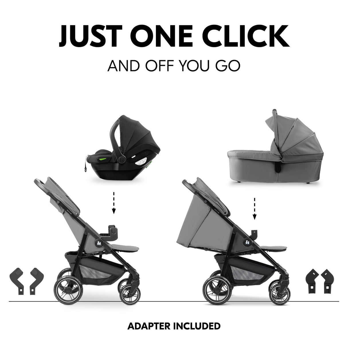 Hauck Shop N Care Trio Travel System - Grey