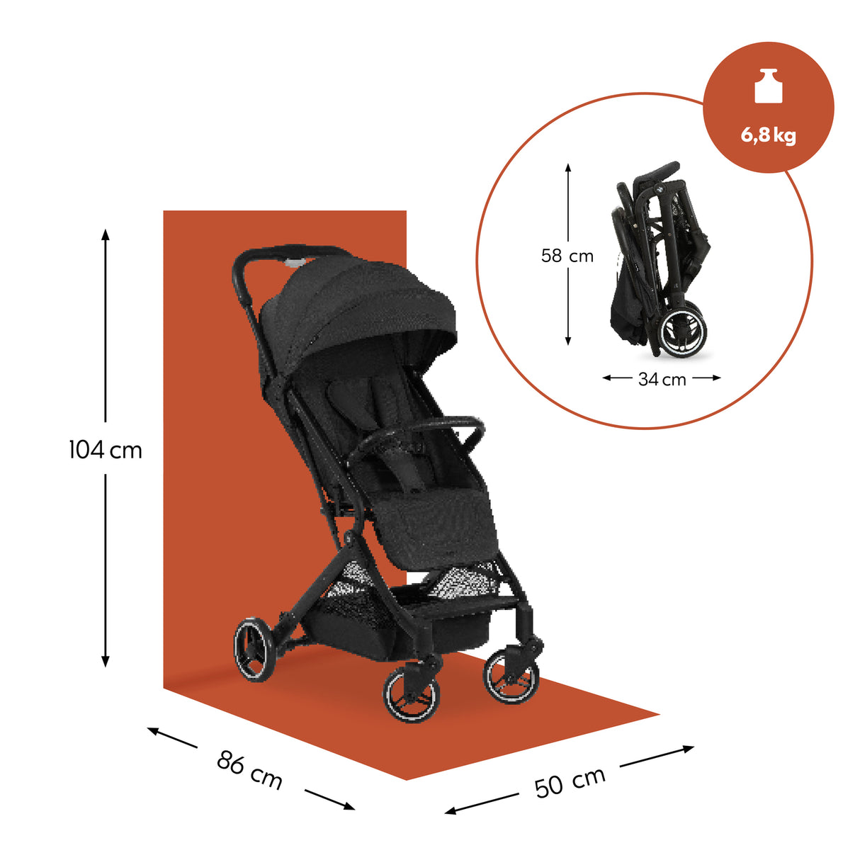 Hauck Travel N Care Stroller - Black