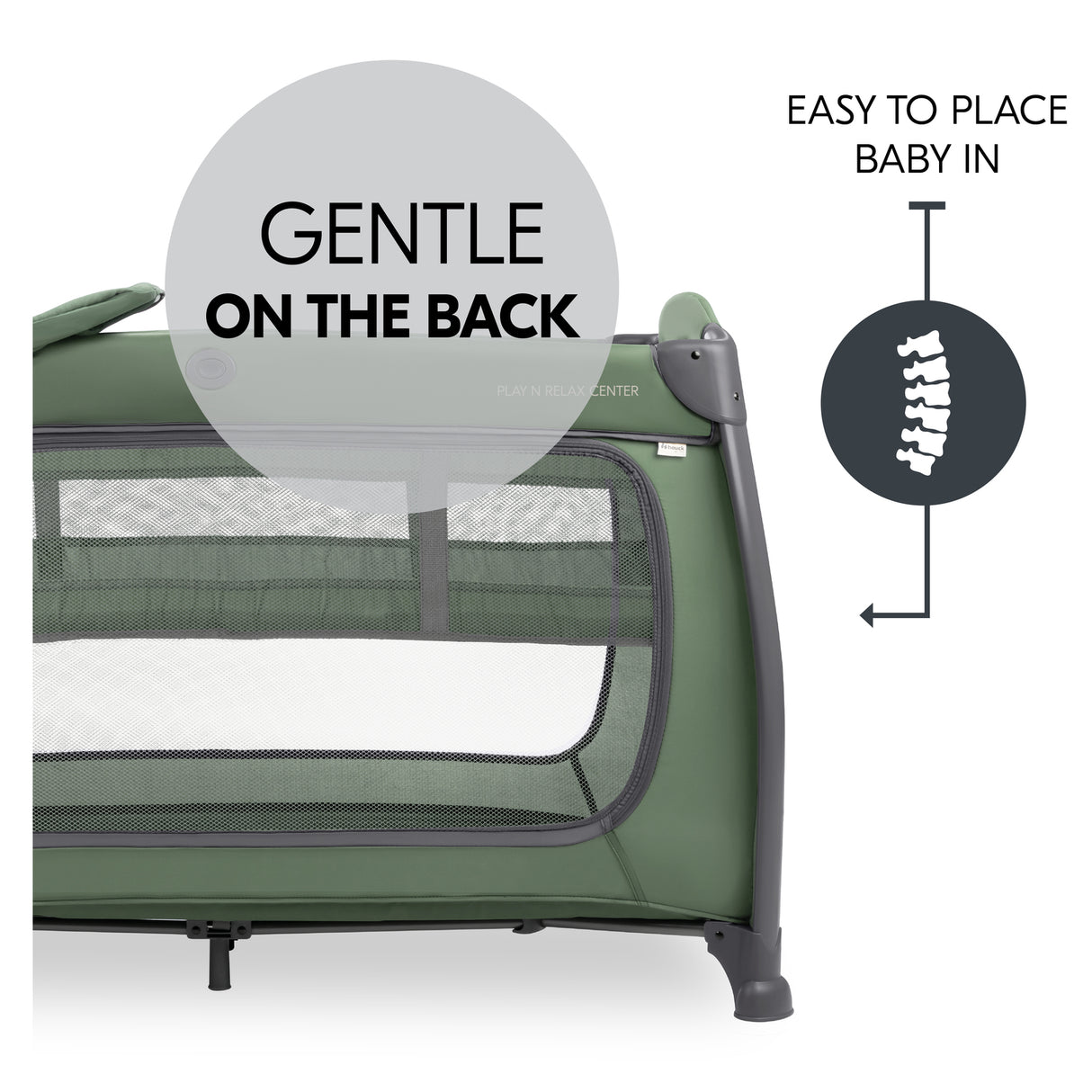 Hauck Play N Relax Centre Travel Cot - Dark Green