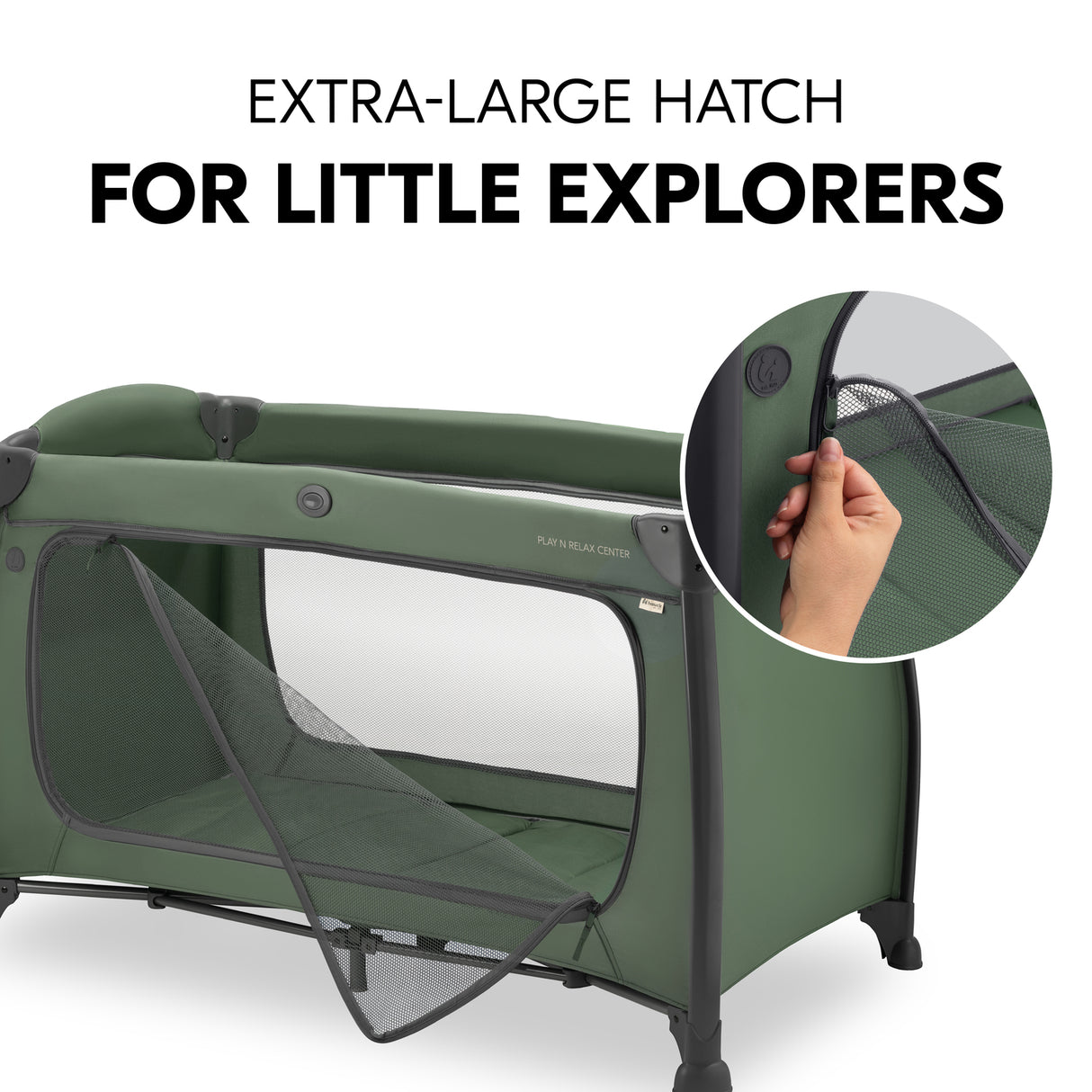 Hauck Play N Relax Centre Travel Cot - Dark Green