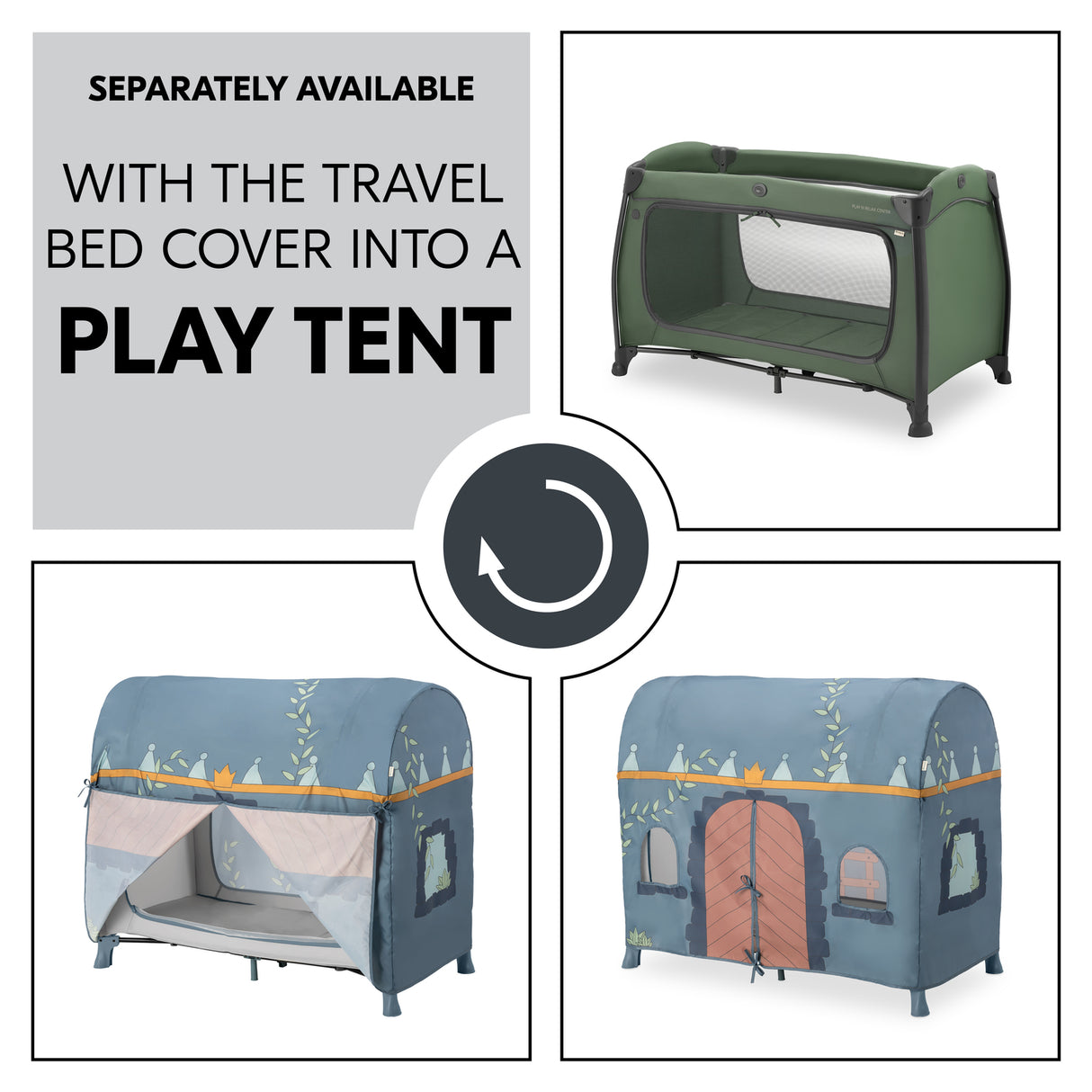 Hauck Play N Relax Centre Travel Cot - Dark Green