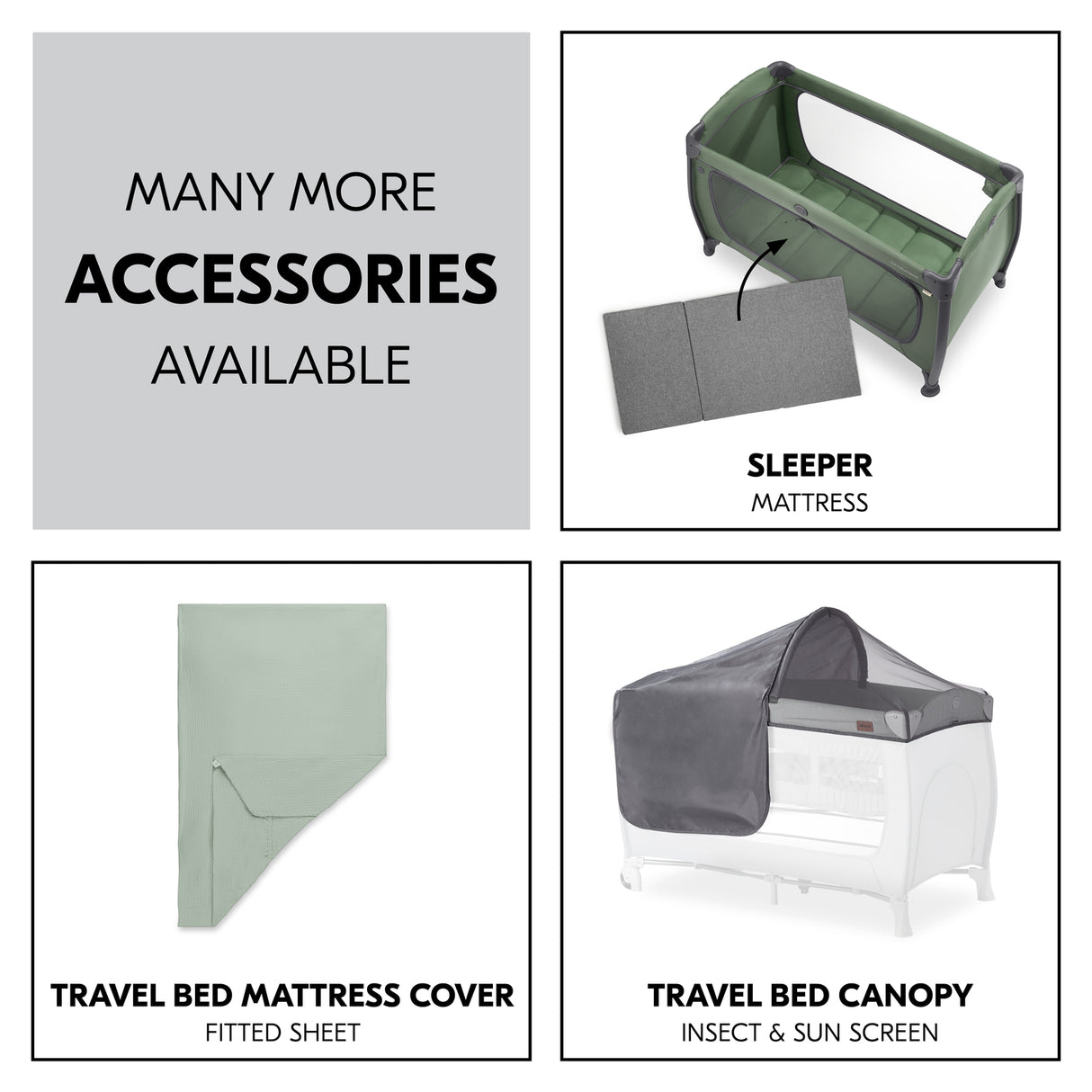 Hauck Play N Relax Centre Travel Cot - Dark Green