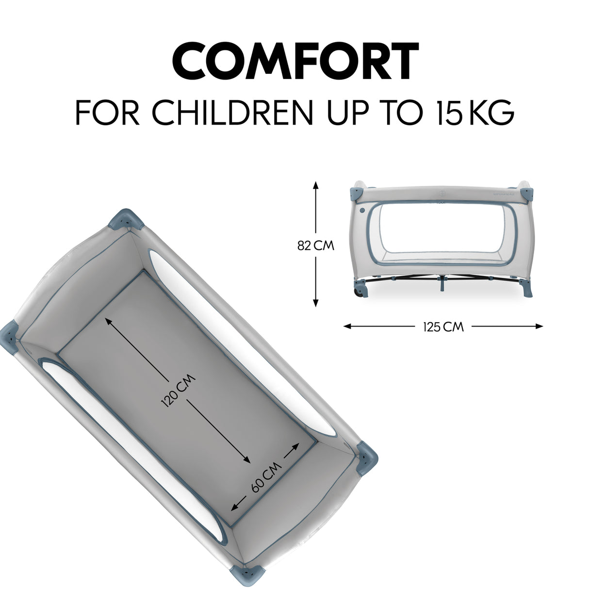 Hauck Sleep N Play Go Plus Travel Cot - Dusty Blue