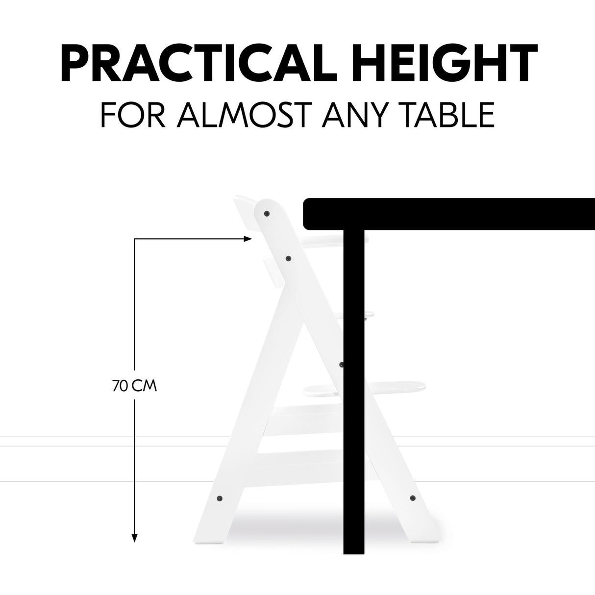 Hauck Alpha+ Wooden Highchair - White
