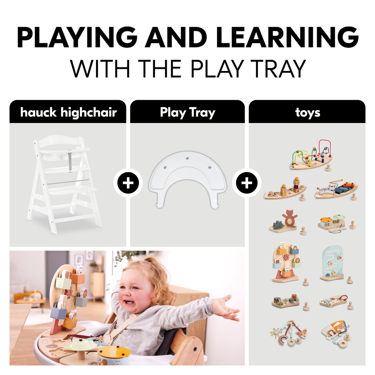 Hauck Alpha+ Wooden Highchair - White