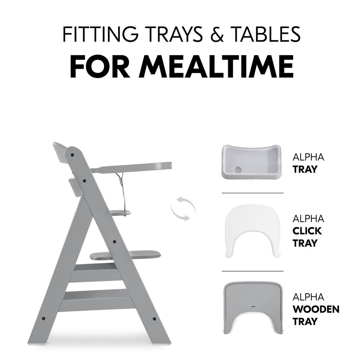 Hauck Alpha+ Wooden Highchair - Grey