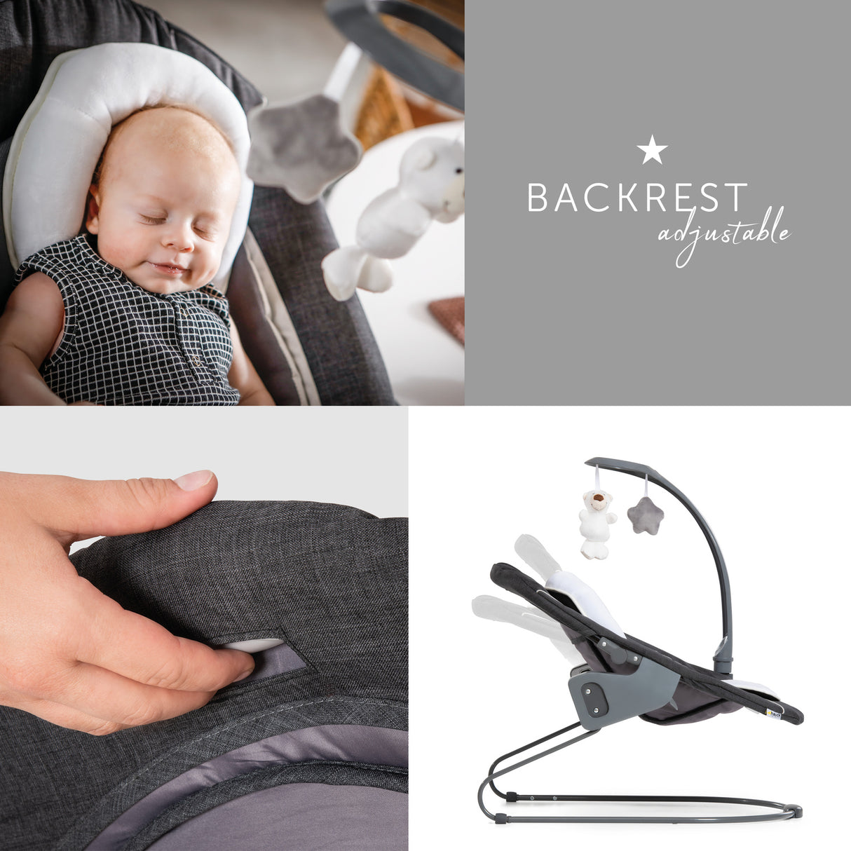 Hauck Alpha Deluxe Baby Bouncer - Melange Grey