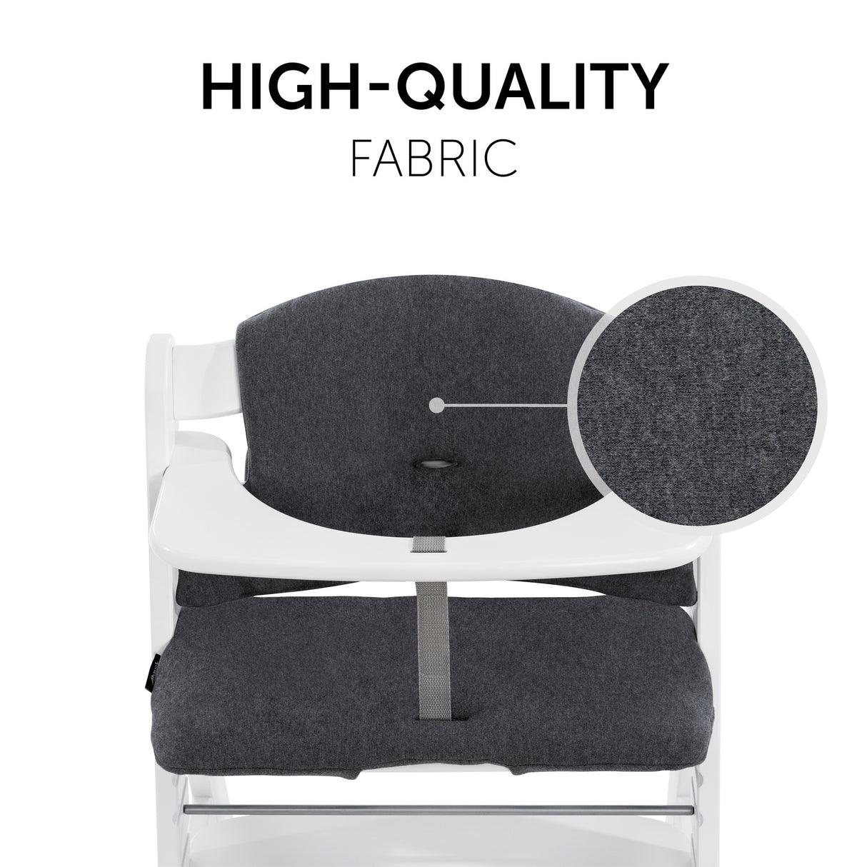 Hauck Alpha+ Highchair Select Seat Pad - Jersey Charcoal
