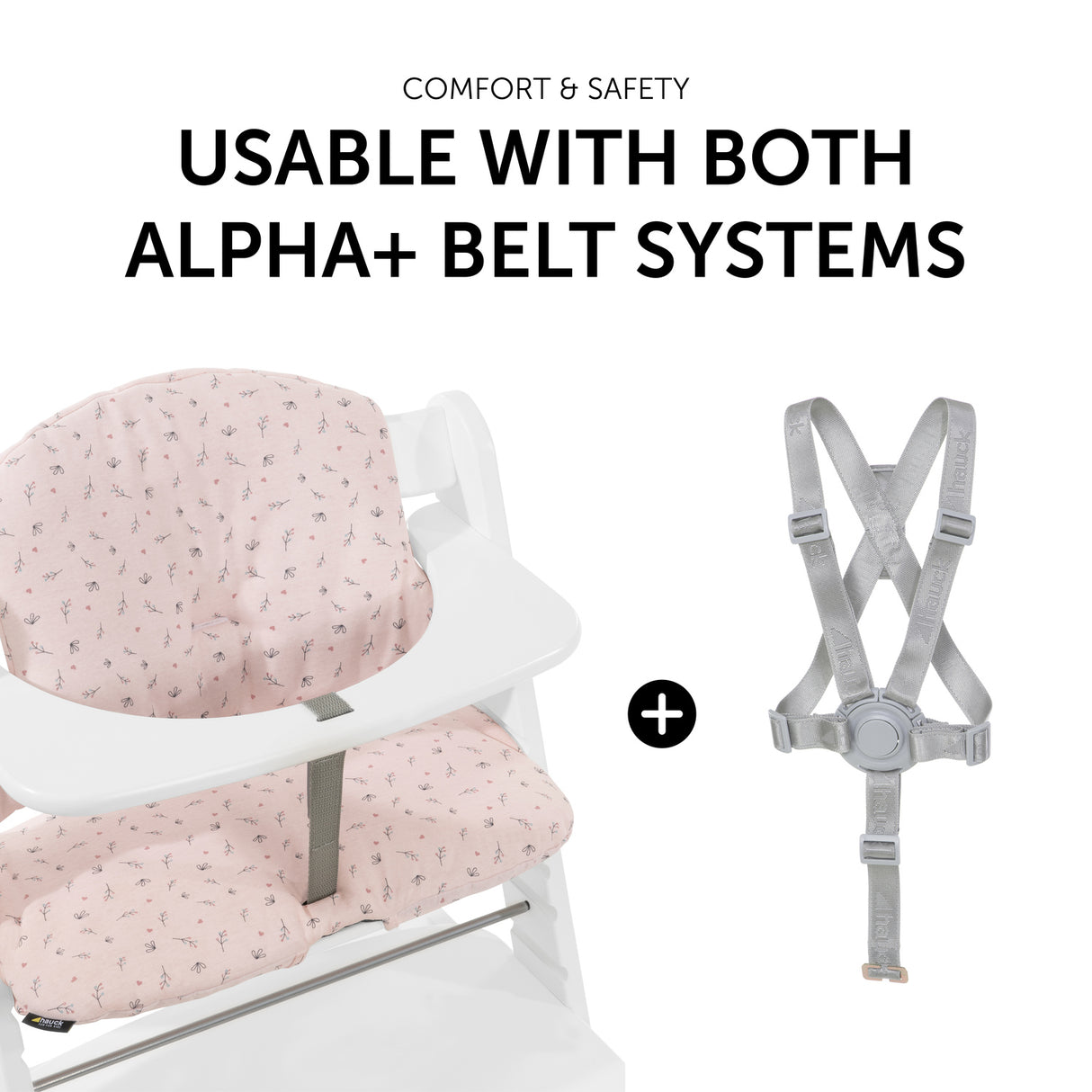Hauck Alpha+ Highchair Select Seat Pad - Jersey Flowers
