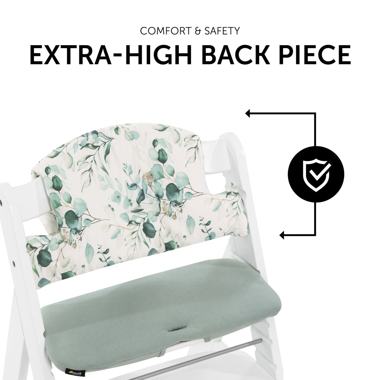Hauck Alpha+ Highchair Select Seat Pad - Jersey Leaves Mint