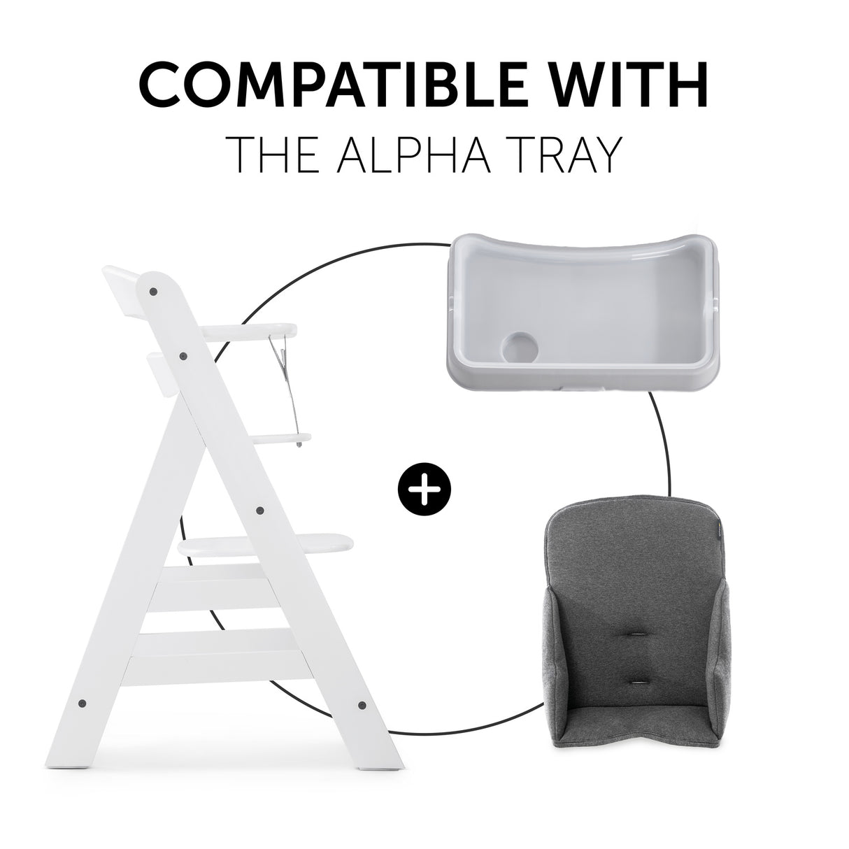 Hauck Alpha+ Cosy Select Seat Pad - Jersey Charcoal