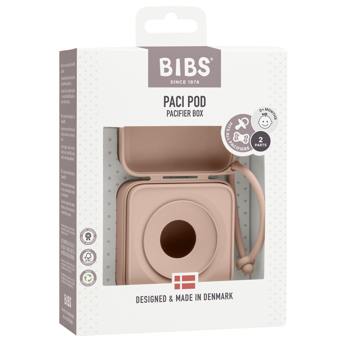 BIBS Pacifier Storage Box - Blush