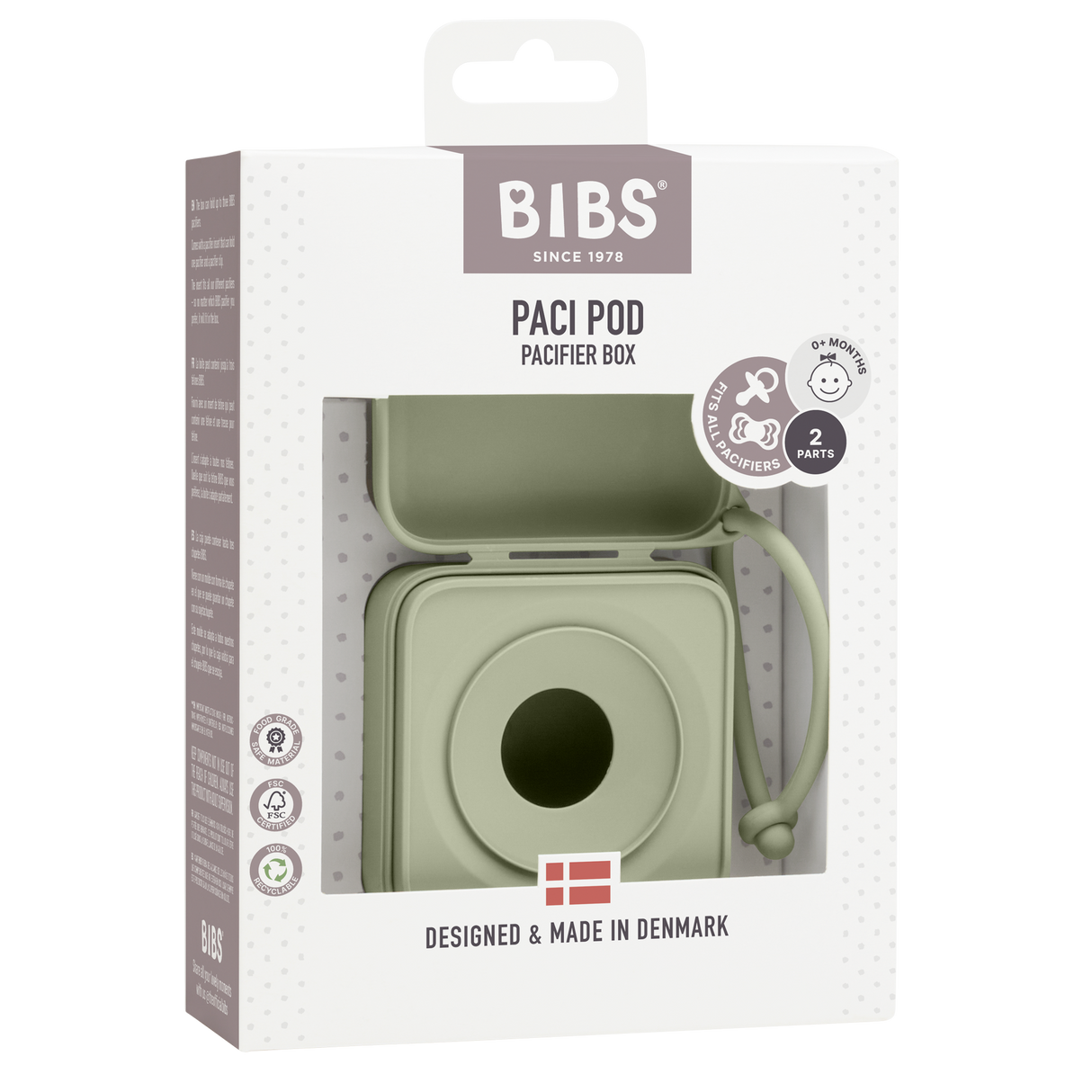 BIBS Pacifier Storage Box - Sage